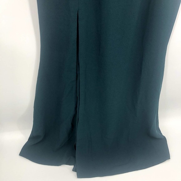 DRESS THE POPULATION Gracelyn Pine Blouson High Slit Maxi Dress Size Large NEW - Picture 5 of 14